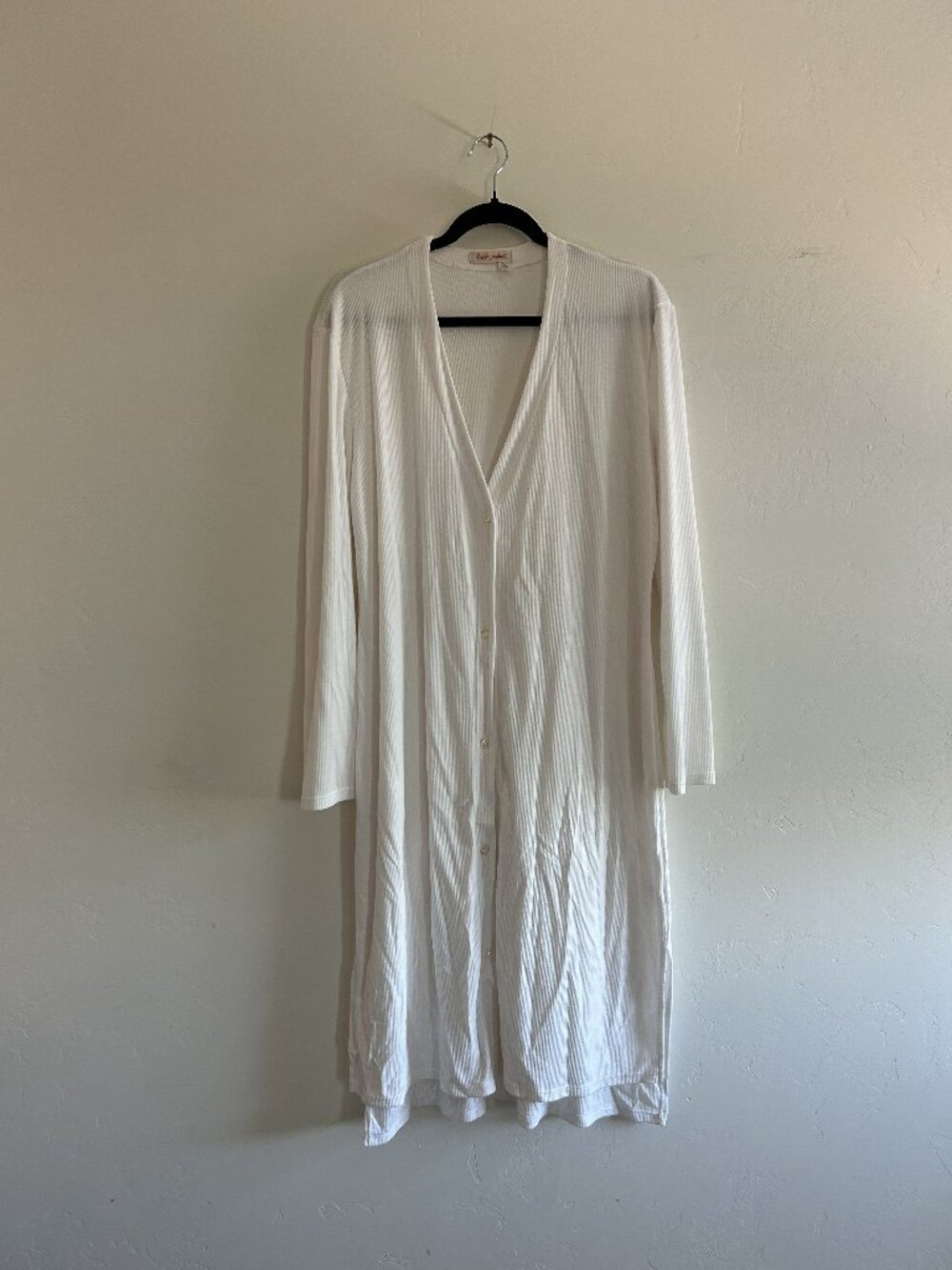 Fresh Produce White Ribbed Button Cardigan